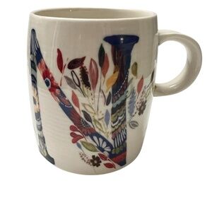 Anthropology Petal Palette Monogram N Floral Mug Starla M Halfmann Colourful